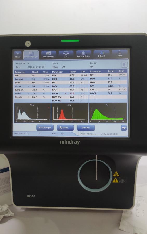 Mindray BC 30 Hematology analyzer
